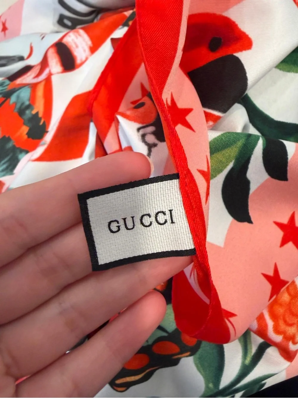 NWT Gucci L'Aveugle Par Amour Silk Scarf Multicolor Hand Rolled Made in Italy